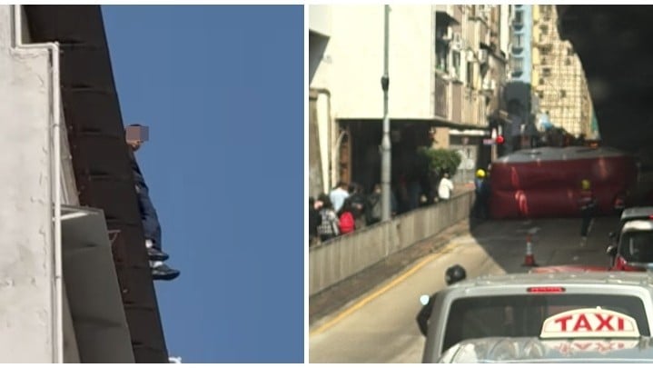 一名男子危站紅磡漆咸道北387-393A號高發大廈天台，墮下倒臥天橋不治(fb車cam L（香港群組）)