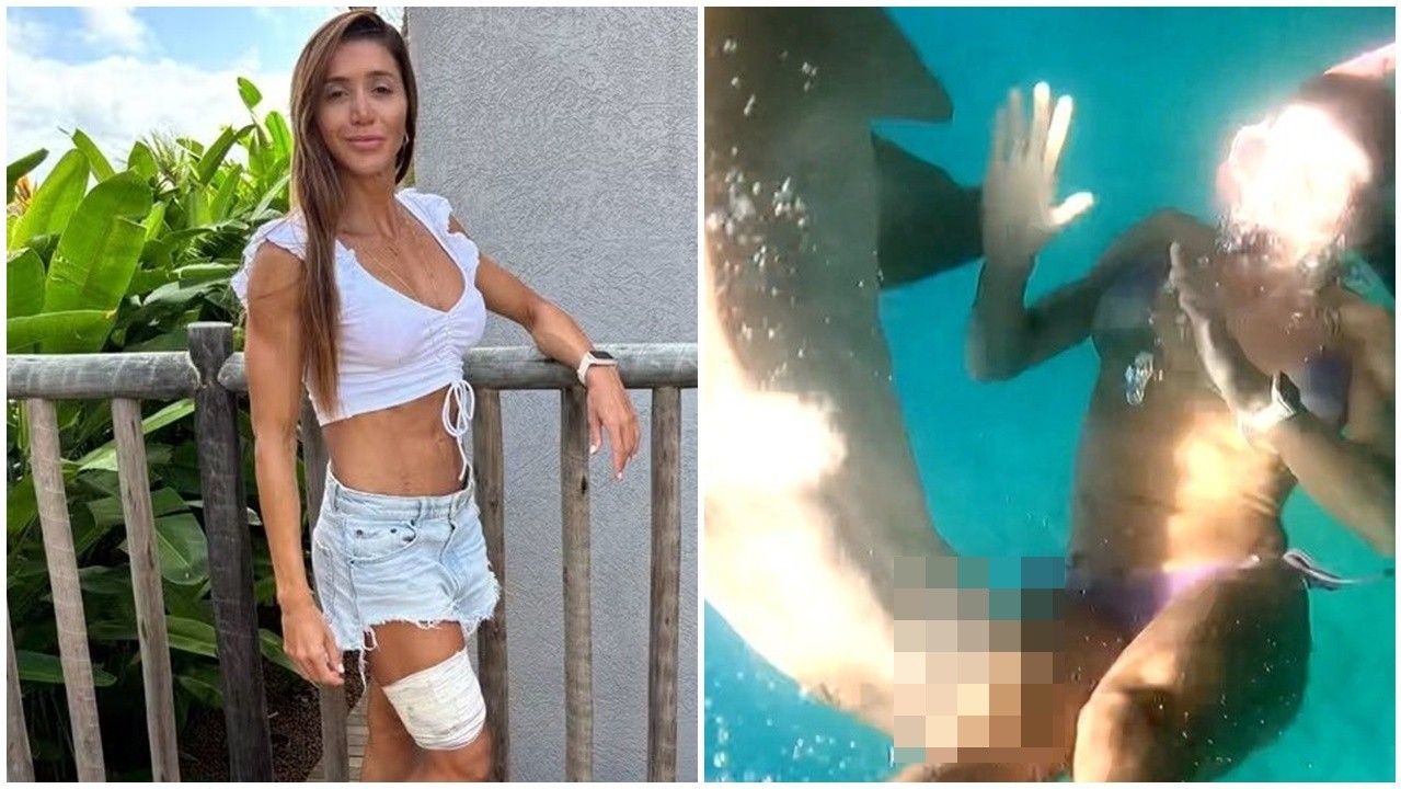 浮潛慘遭鯊魚咬大髀，女子拍下驚悚畫面：牠想把我拖下去。(X)