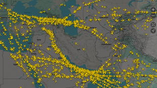「FlightRadar24」網站曝光航跡。（圖／翻攝自flightradar24網站）