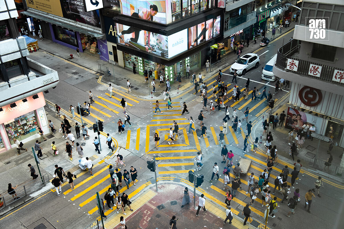 尖沙咀加拿分道與加連威老道交界路口已試驗對角過路處近一年半。(資料圖片)