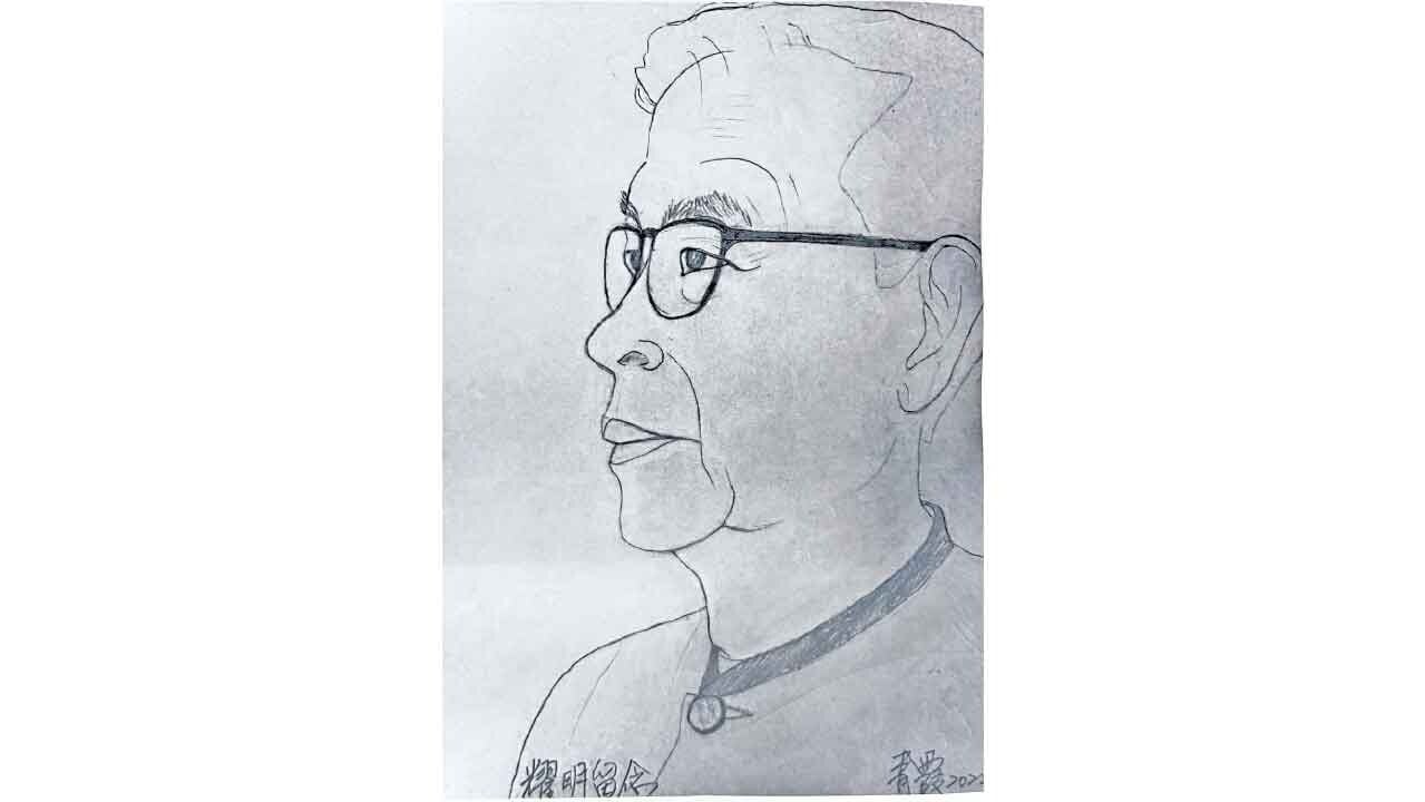 林青霞速寫筆下的潘耀明。