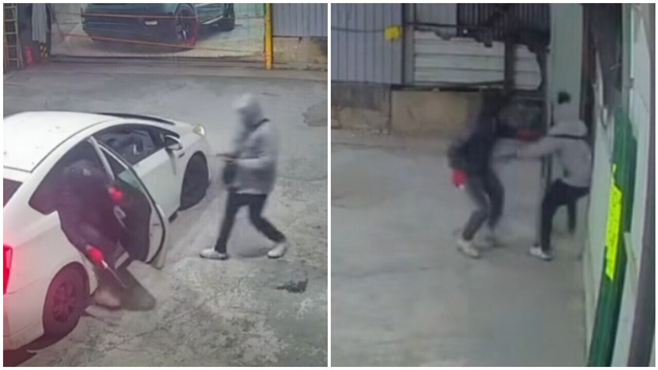 八鄉車行遭刀匪搶劫，職員奪門驚逃斜孭袋被搶。(FB/香港交通及突發事故報料區)