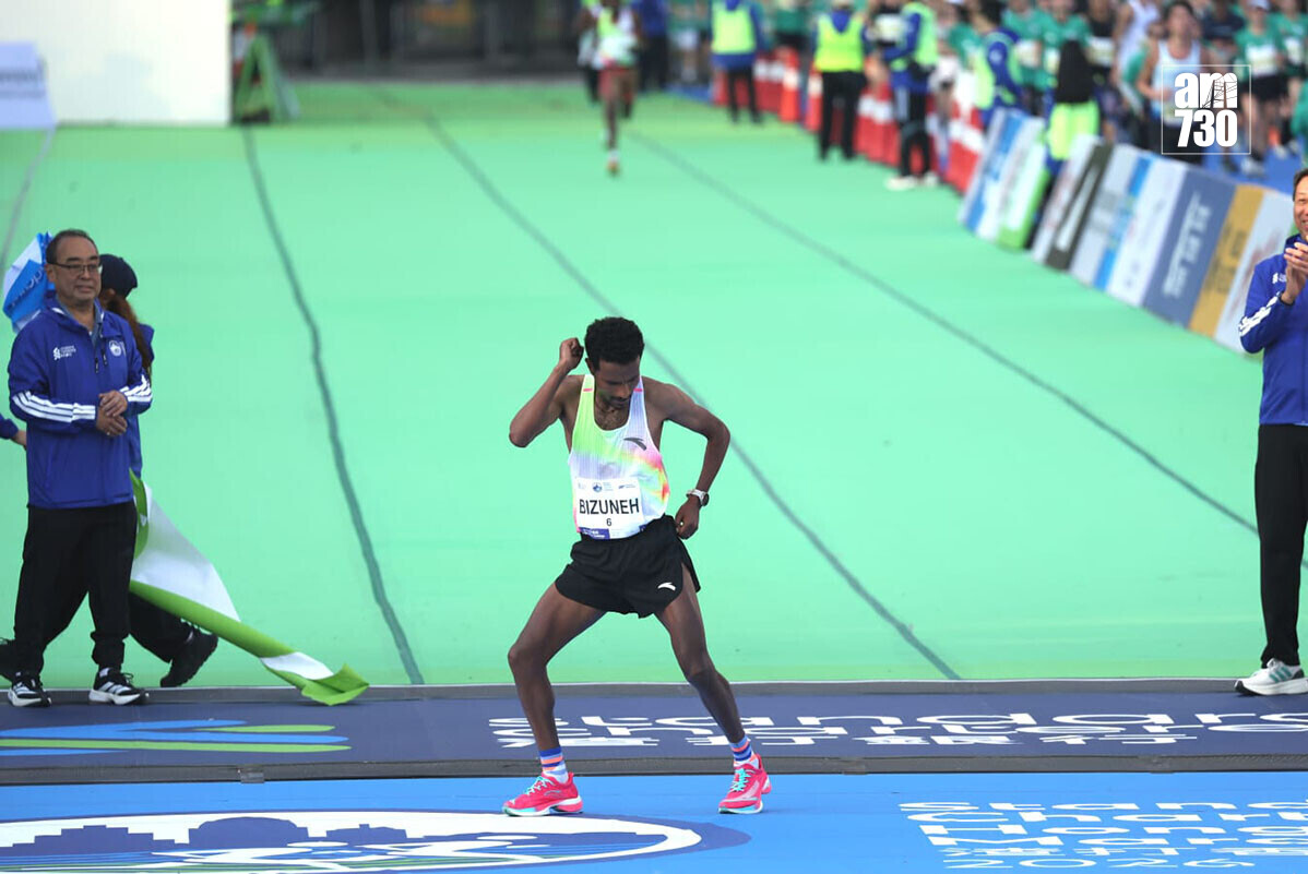 香港馬拉松1月18日舉行，跑手Bizuneh Melaku Belachew成為賽事男子冠軍。(林俊源攝)