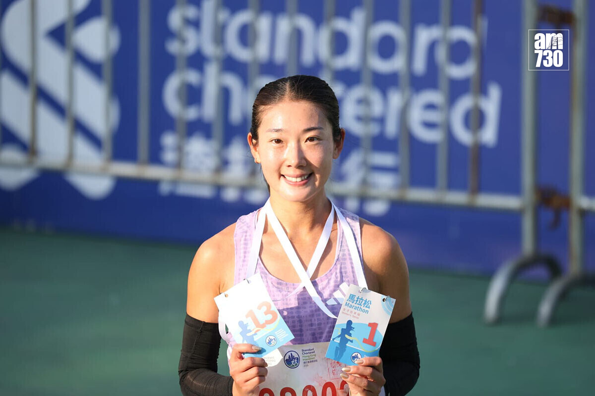 香港馬拉松1月18日舉行，參加全馬的羅映潮認為自己仍有很大進步空間。(林俊源攝)