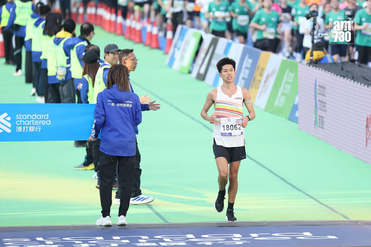 香港馬拉松1月18日舉行，黃尹雋成為本地男子冠軍。(林俊源攝)