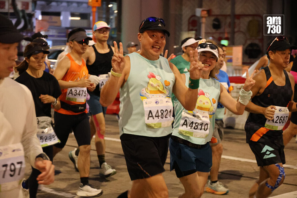 香港馬拉松1月18日舉行，全馬和半馬跑手會途經旺角。(鍾式明攝)