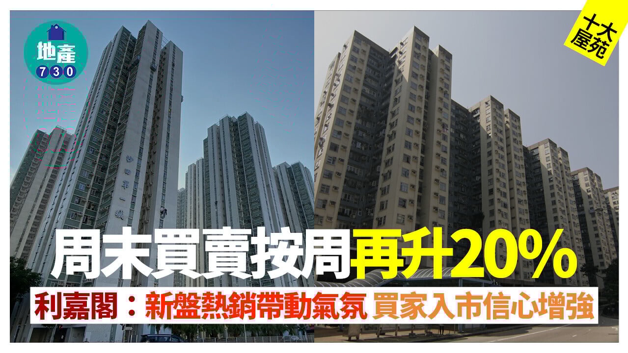 十大屋苑｜周末買賣按周再升20% 利嘉閣：新盤熱銷帶動氣氛 買家入市信心增強