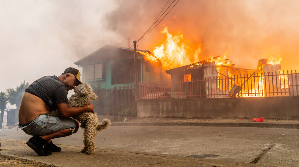 智利山火最少18人死 兩個地區進入災難狀態。（美聯社）