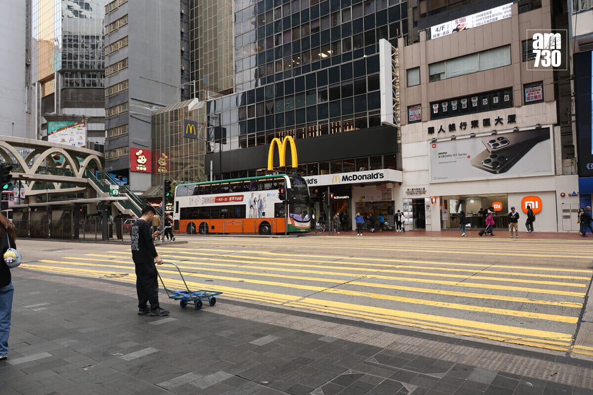 政府建議在銅鑼灣百德新街全日行人專用街道兩端，安裝汽車防撞設施。(林俊源攝)