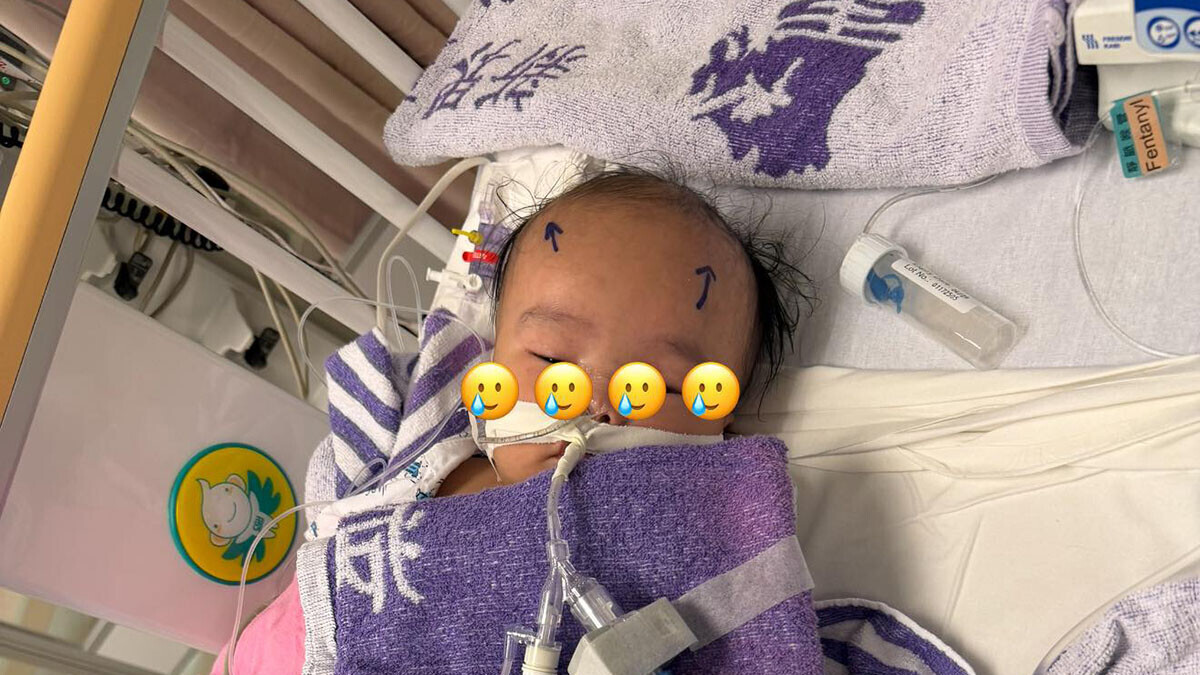 懷疑受虐男嬰正在兒童深切治療部留醫。(FB群組「香港聘請(菲，印，泰)工人姐姐關注組」圖片)