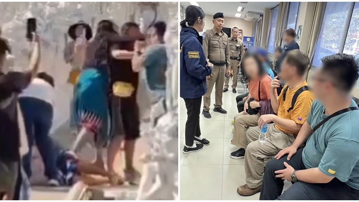 台遊客白廟違規拍照與泰國人爆肢體衝突，網民嘆：丟架丟到外國。