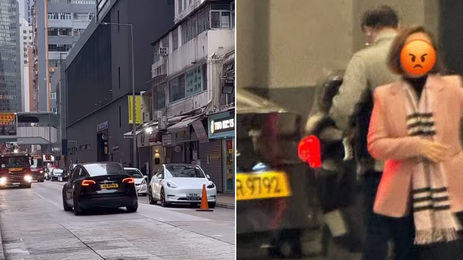 新民黨立法會議員陳家珮被目擊在灣仔逆線行車(車cam L香港群組 FB圖片)