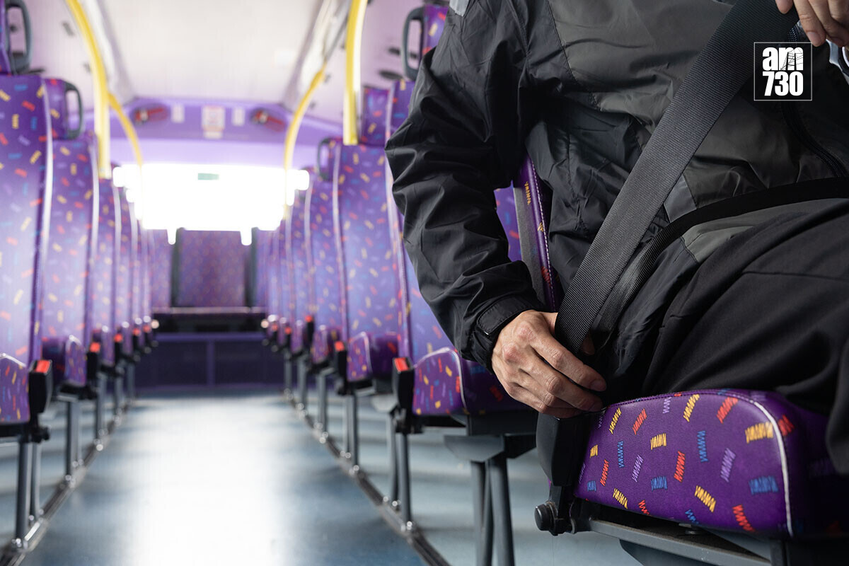 即日起香港巴士座位如果有安全帶，乘客必須佩戴。(資料圖片／蘇文傑攝)