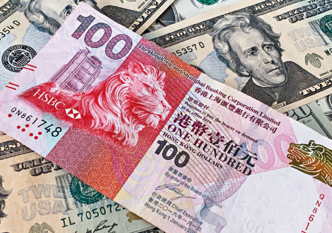 港元掛鈎美元的聯匯制度，加速了香港金融市場的發展。(資料圖片)