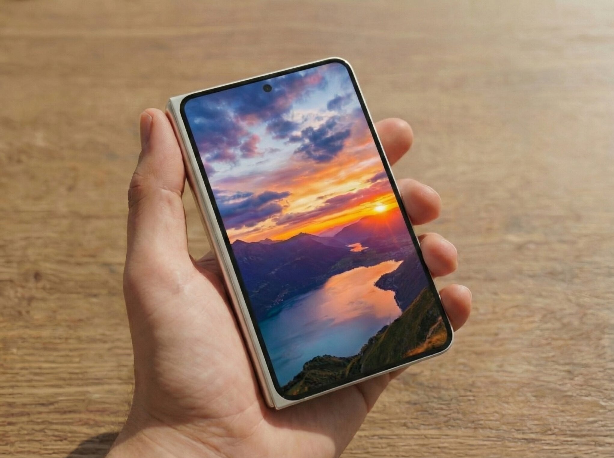 消息指三星已向供應鏈分享 Galaxy Wide Fold 計劃,其採 7.6 吋 4:3 OLED 主屏、5.4 吋外屏幕(網上效果圖)
