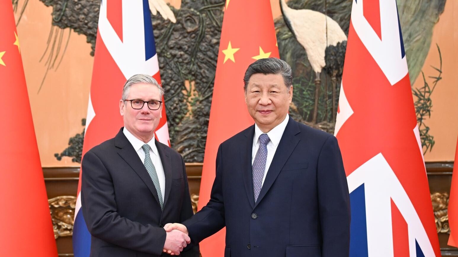 國家主席習近平在京會見英國首相施紀賢。（圖／新華社）