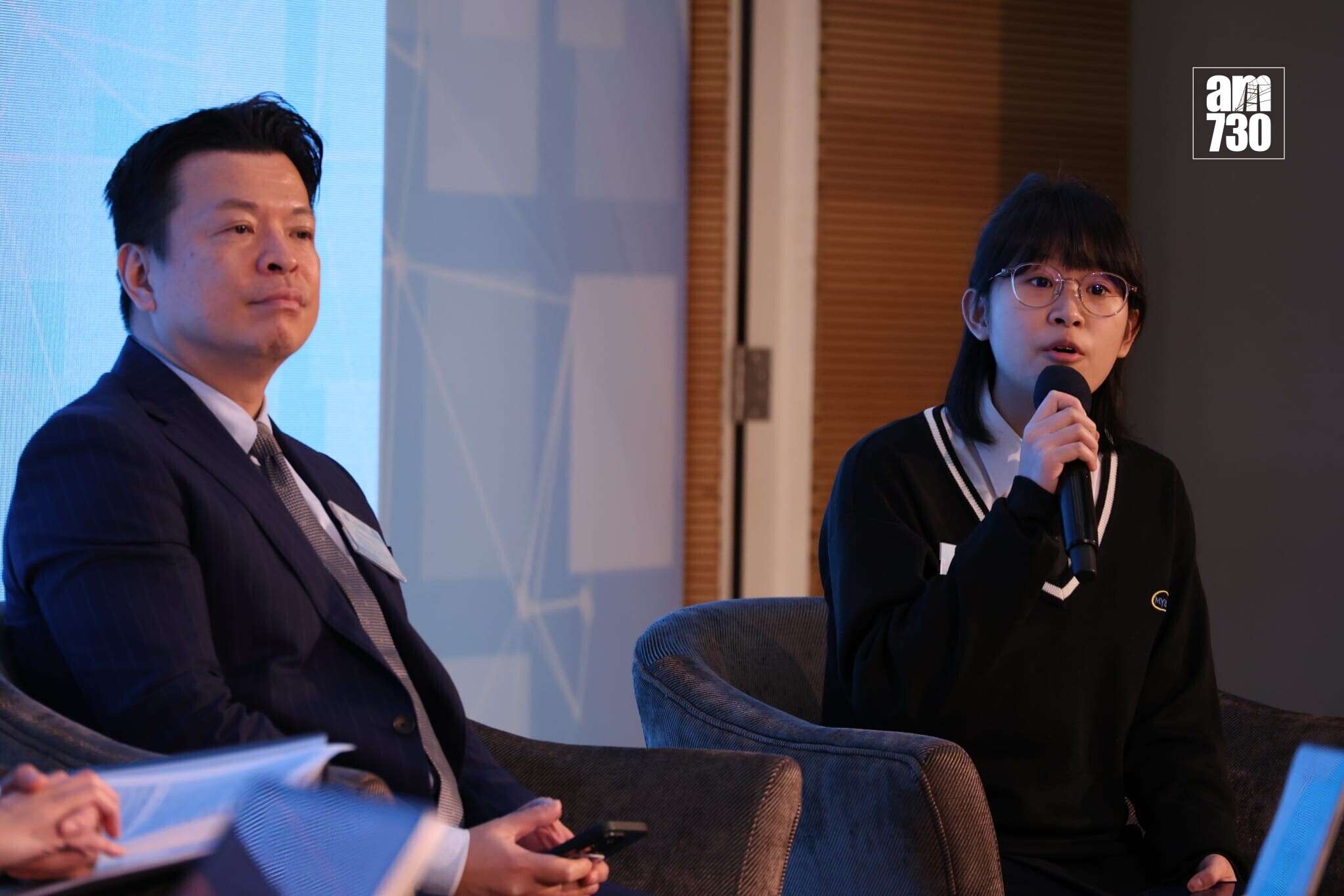 學生分享遇到騙案的情況。(鍾式明攝)