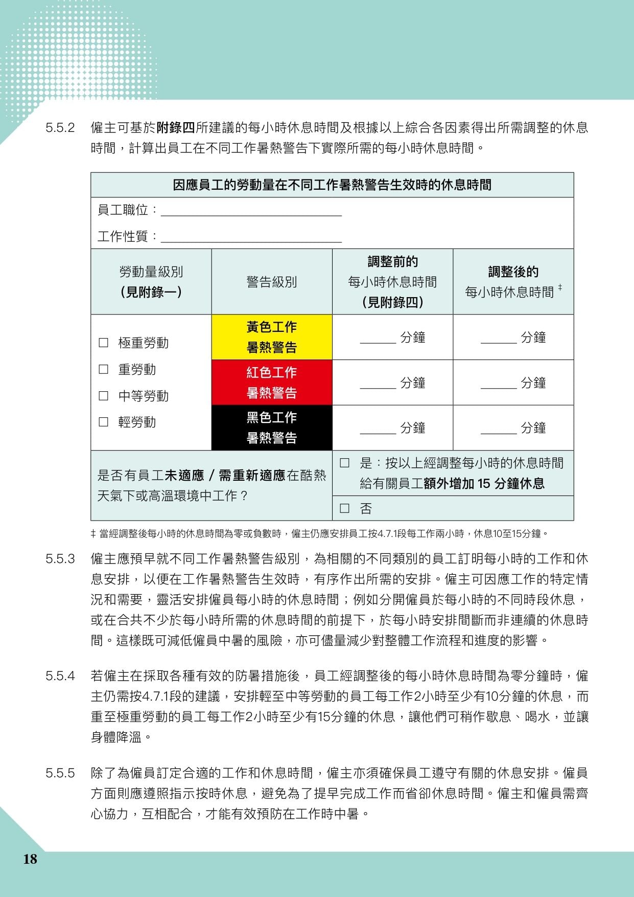 預防工作時中暑指引|香港暑熱指數(HKHI)及工作暑熱警告(勞工處)