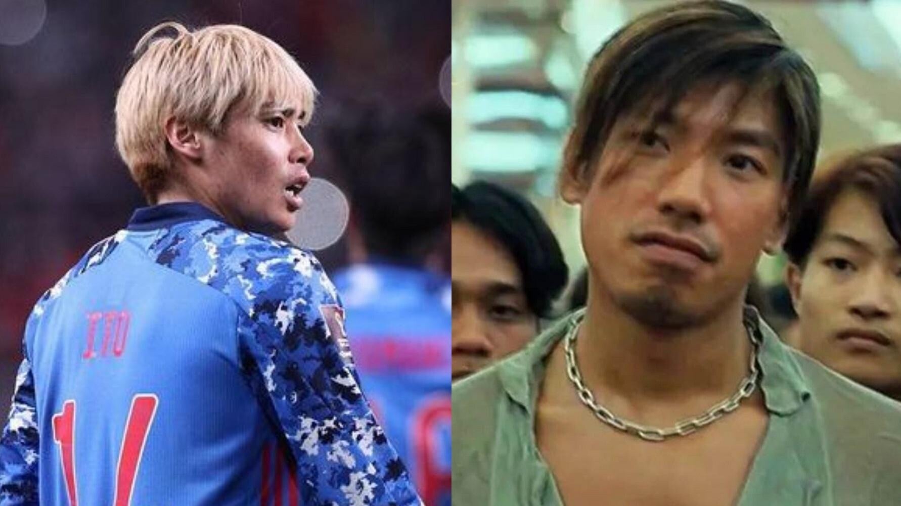 日本快馬伊東純也(左)與張耀揚造型相似