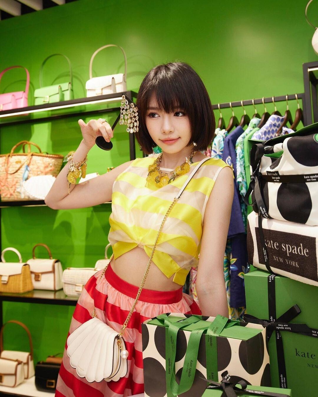 林明禎為kate spade Green Box香港站快閃店擔任揭幕嘉賓。