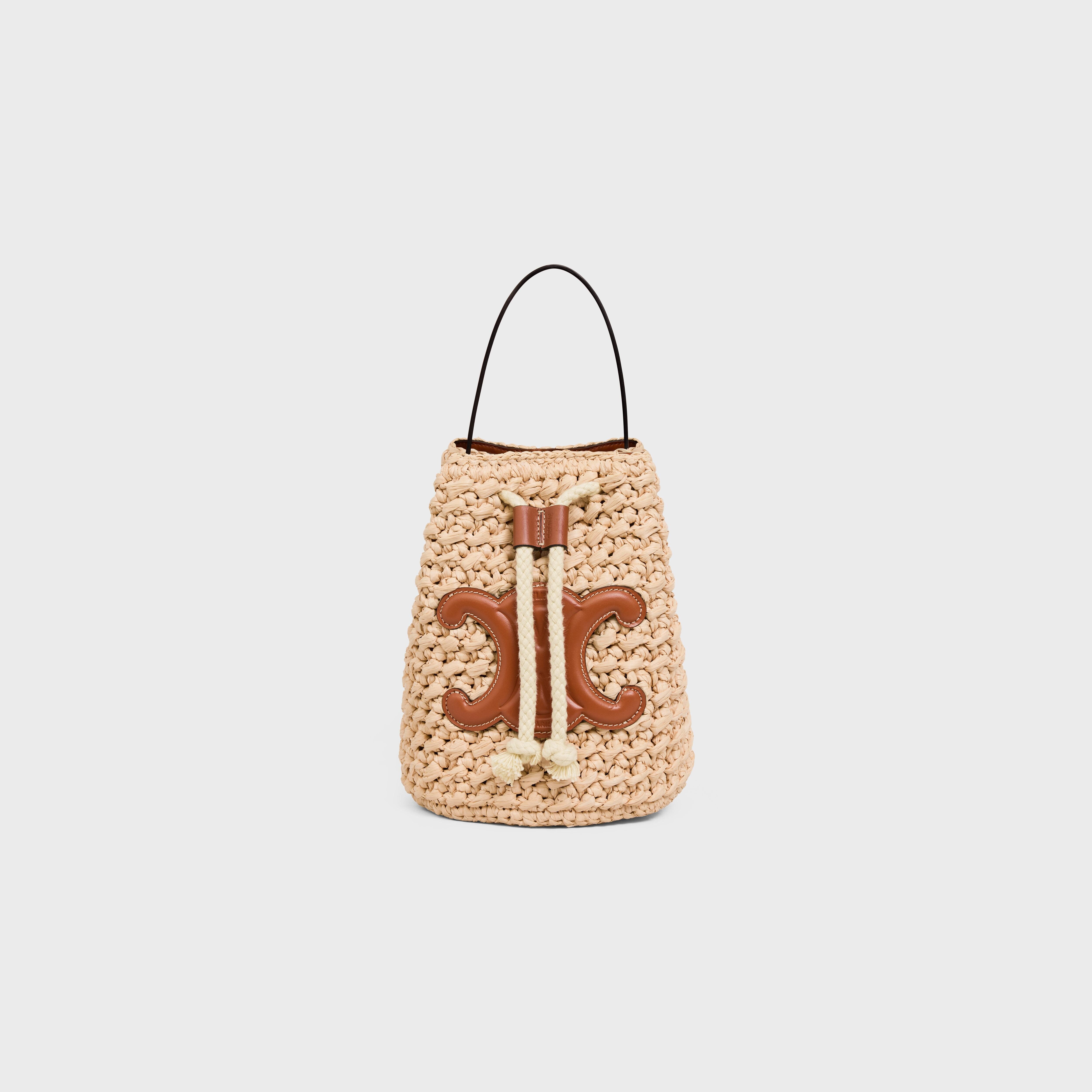 Celine 拉菲亞及小牛皮斜TEEN索繩手袋 $16,500