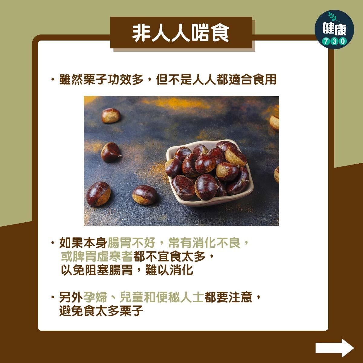 食物營養｜栗子功效、禁忌及如何剝殼（am730製圖）