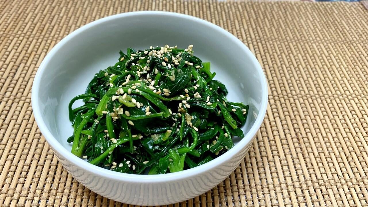 涼拌食譜│韓式涼拌菠菜完成品