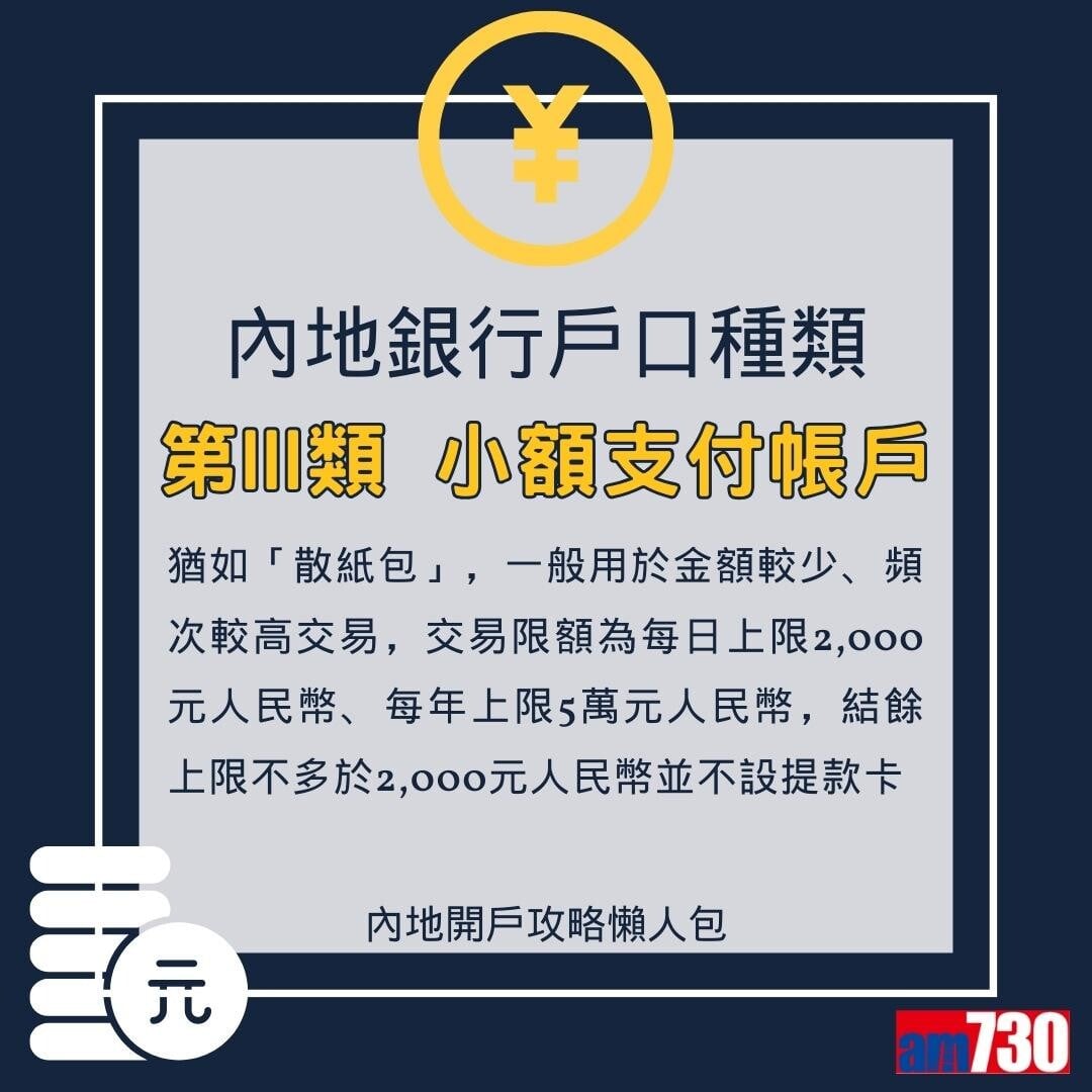 香港人開內地/大陸銀行戶口懶人包(am730製圖)