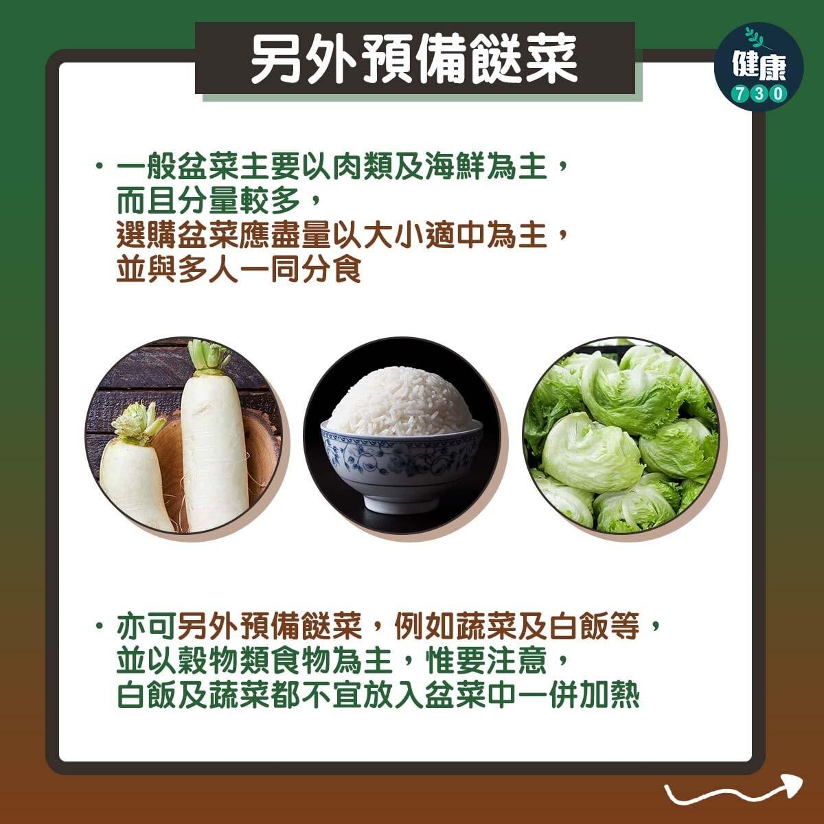 盆菜或農曆新年多肉少菜，點先食得健康？（am730製圖）