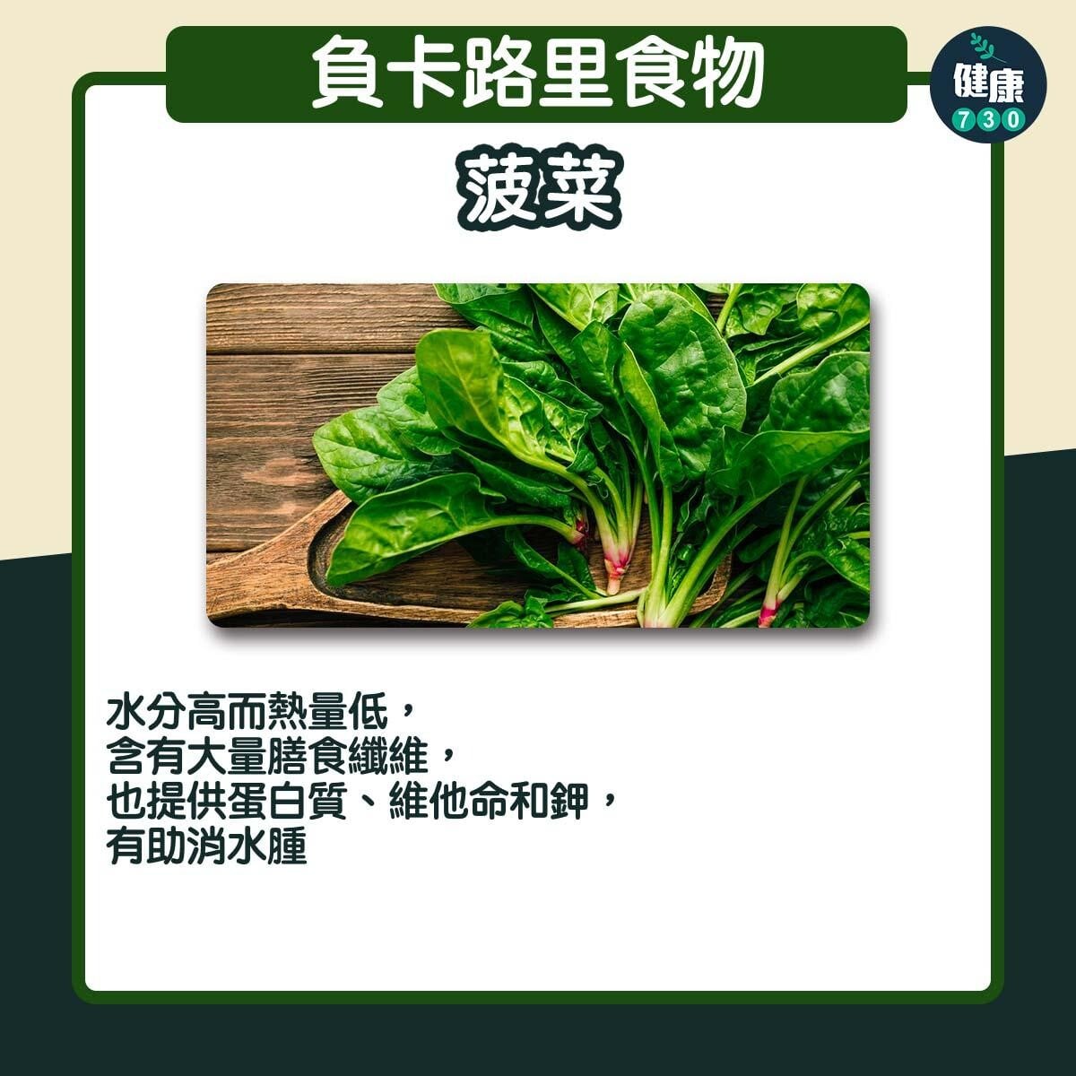 負卡路里食物｜波菜（am730製圖）