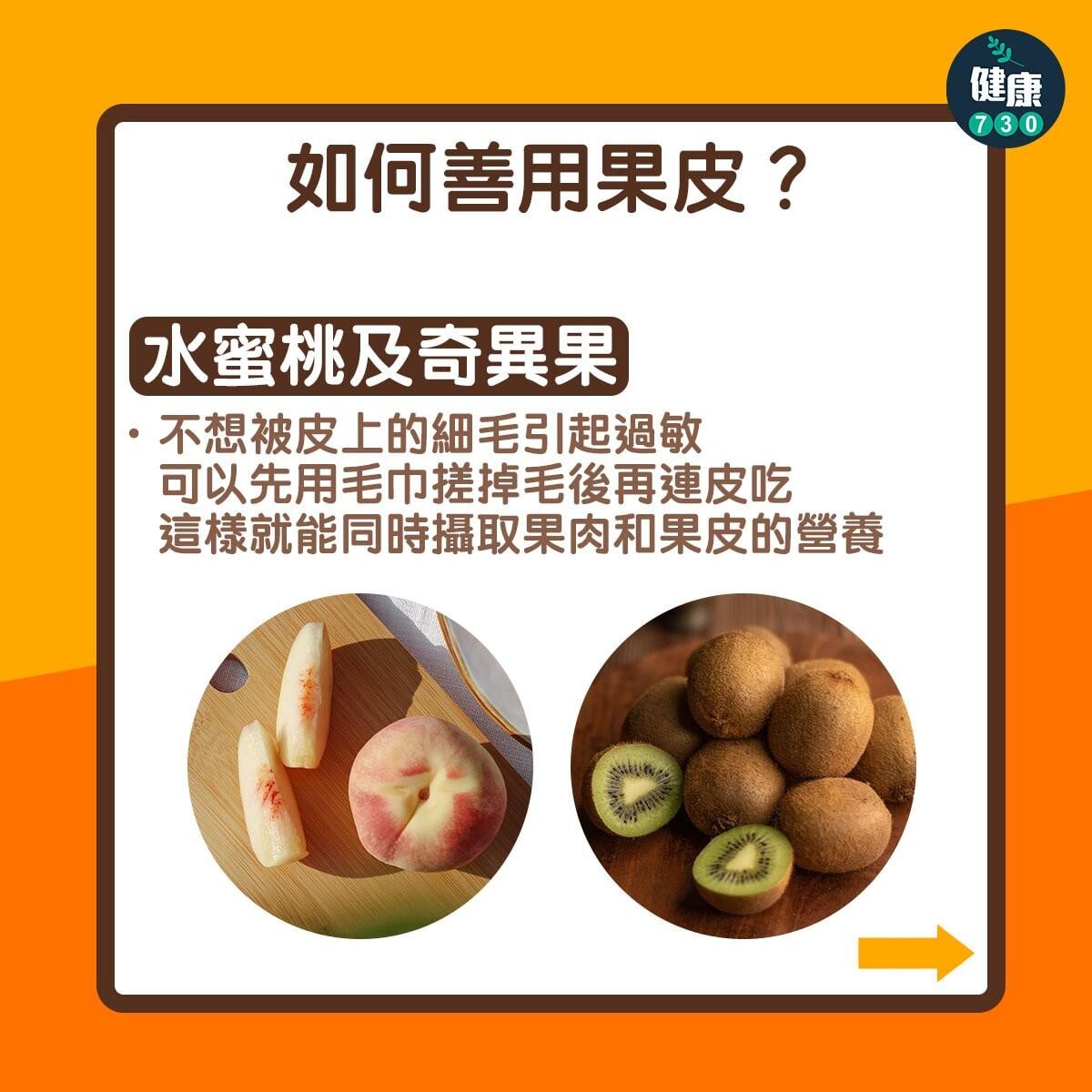 果皮營養隨時多過果肉｜水蜜桃及奇異果（am730製圖）