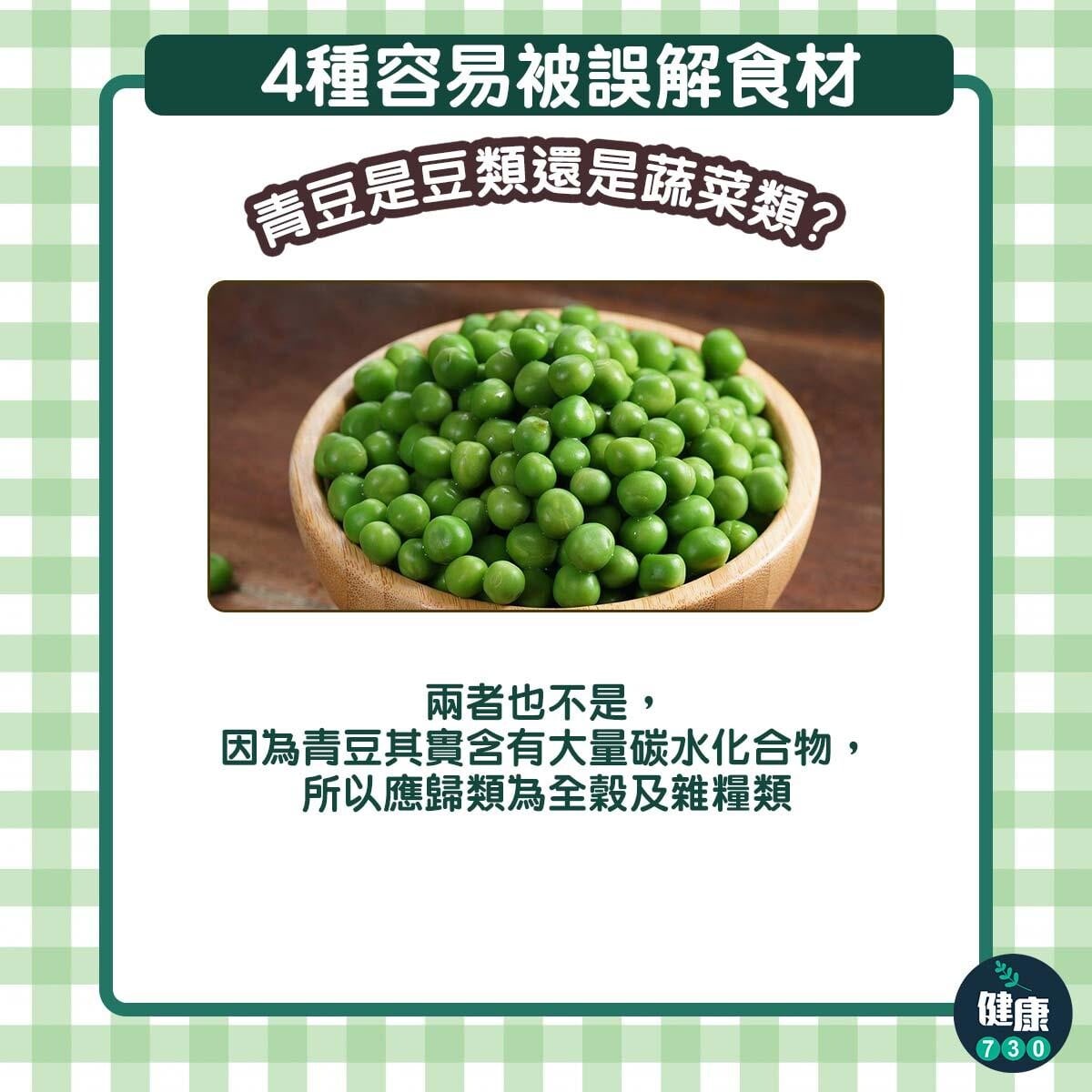 4種經常被誤會食材｜青豆是豆類還是蔬菜類？（am730製圖）