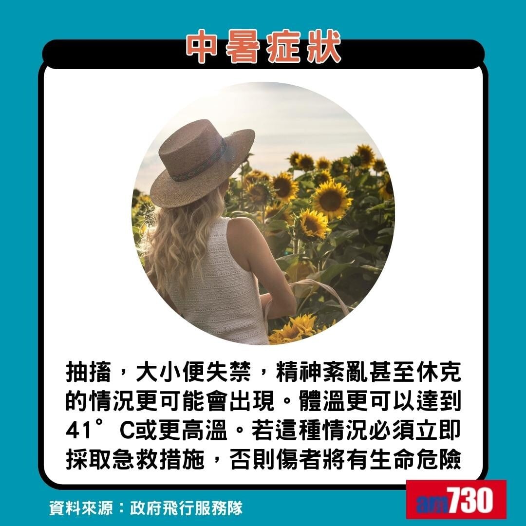 中暑熱衰竭分別|中暑症狀(am730製圖)