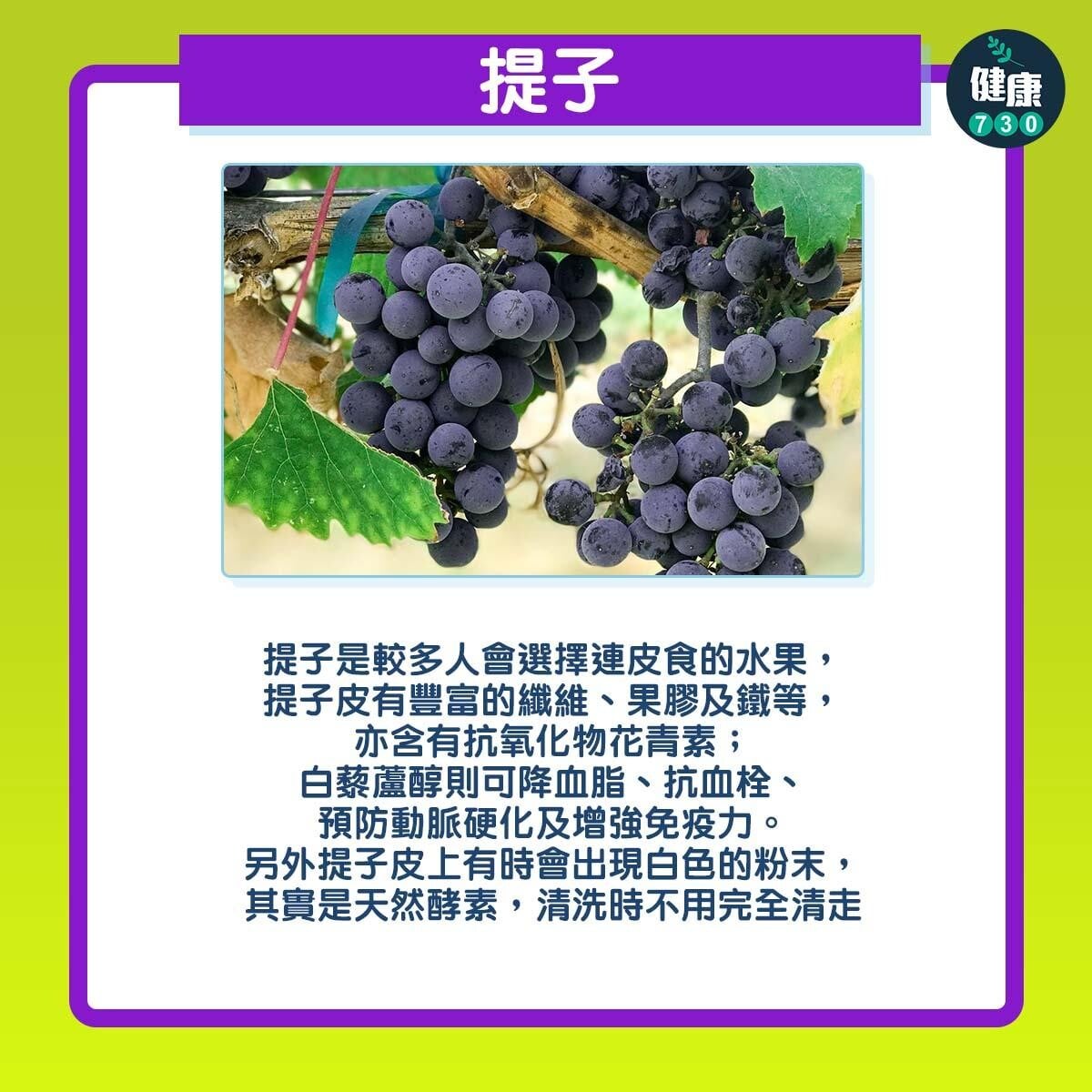生果連皮食更健康｜提子（am730製圖）