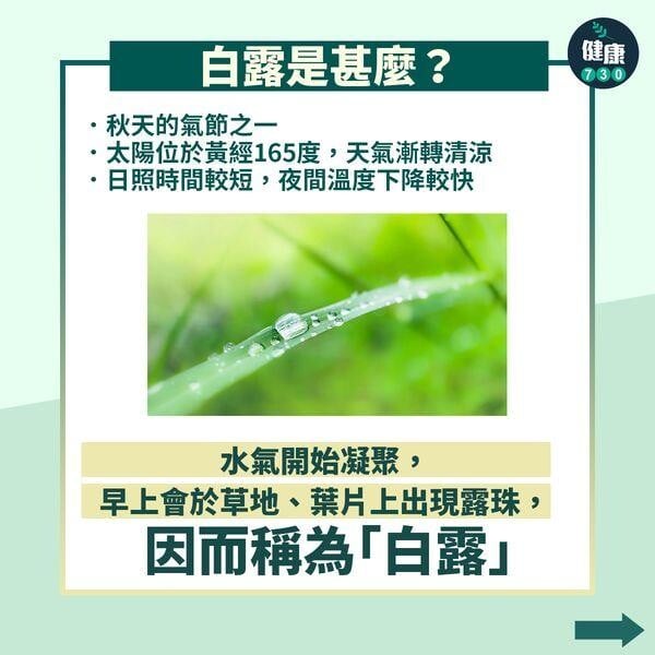 廿四節氣|白露習俗及養生方法(am730製圖)