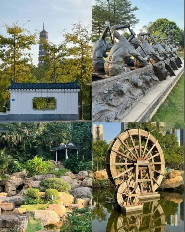 廣州有軌列車|琶洲大橋南站 遊水博苑、琶洲塔 從萬勝園坐有軌列車到琶洲大橋南站出口,沿途處處都見粉紅色的木棉樹及三角梅,與碧綠的草坪相襯,是廣州最浪漫的都市世外桃源。