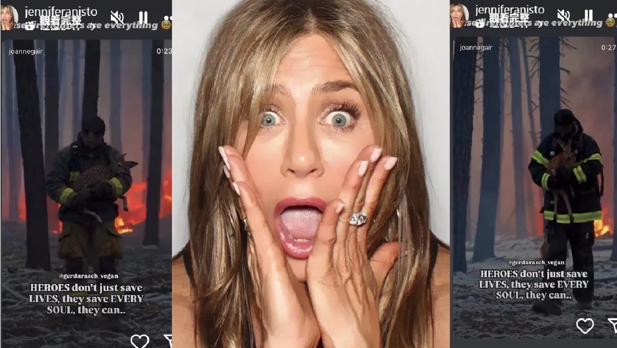 洛杉磯山火︱珍妮安麗絲頓上載短片致敬 讚揚消防員拯救生命