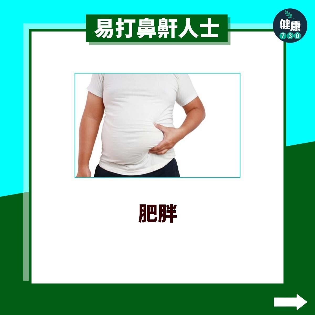 易打鼻鼾人士｜肥胖（am730製圖）