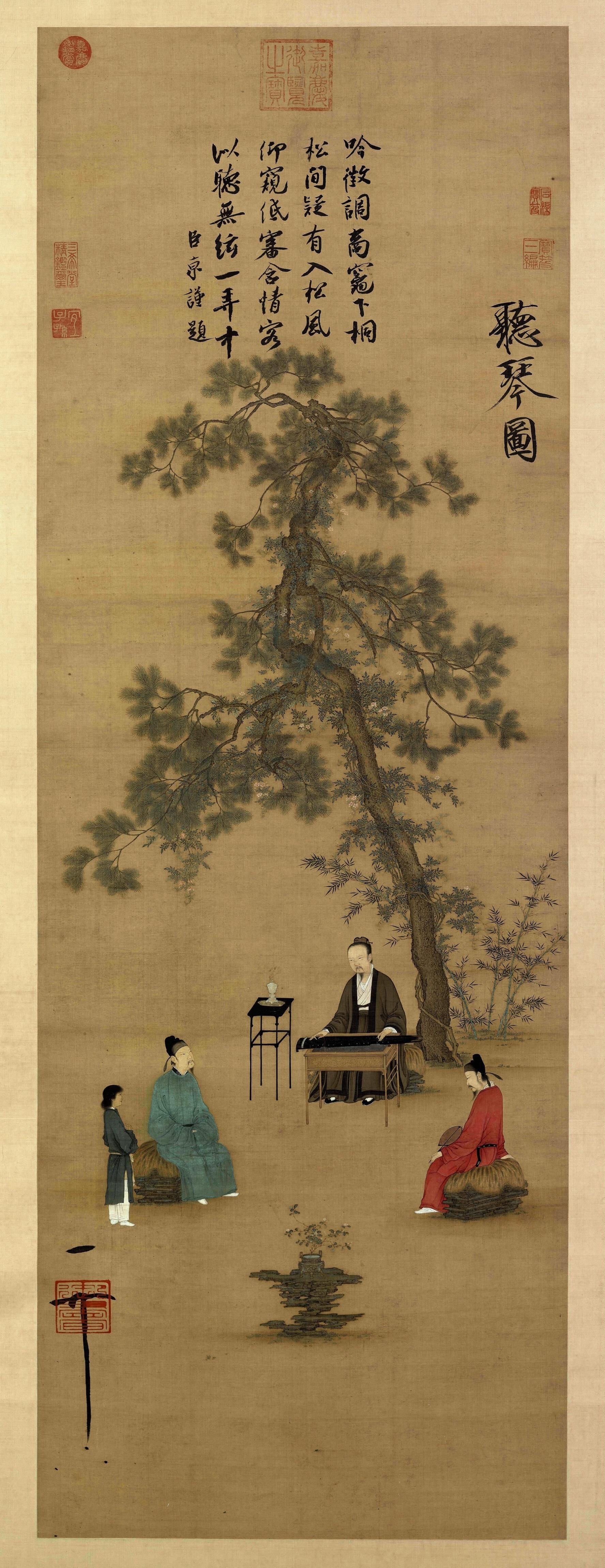 北宋時期宋徽宗（1082-1135）的《聽琴圖》。（圖片來源：音樂事務處）