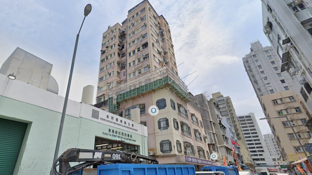 元朗東堤街艷虹樓。（Google地圖截圖）