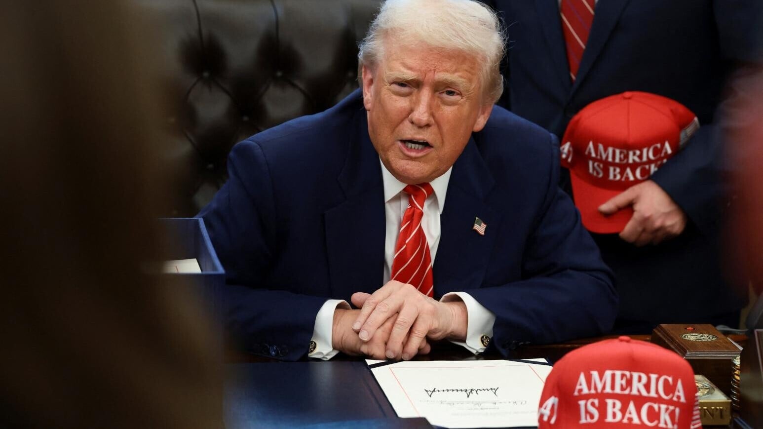 2月3日，美國總統特朗普在白宮。（圖／路透社）