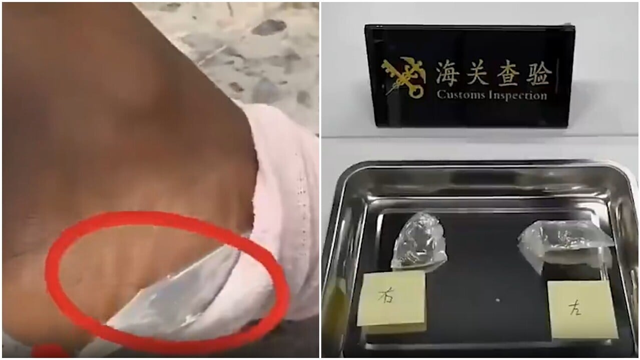 近日一名北上男旅客，身上傳出刺鼻氣味。(海關發布)