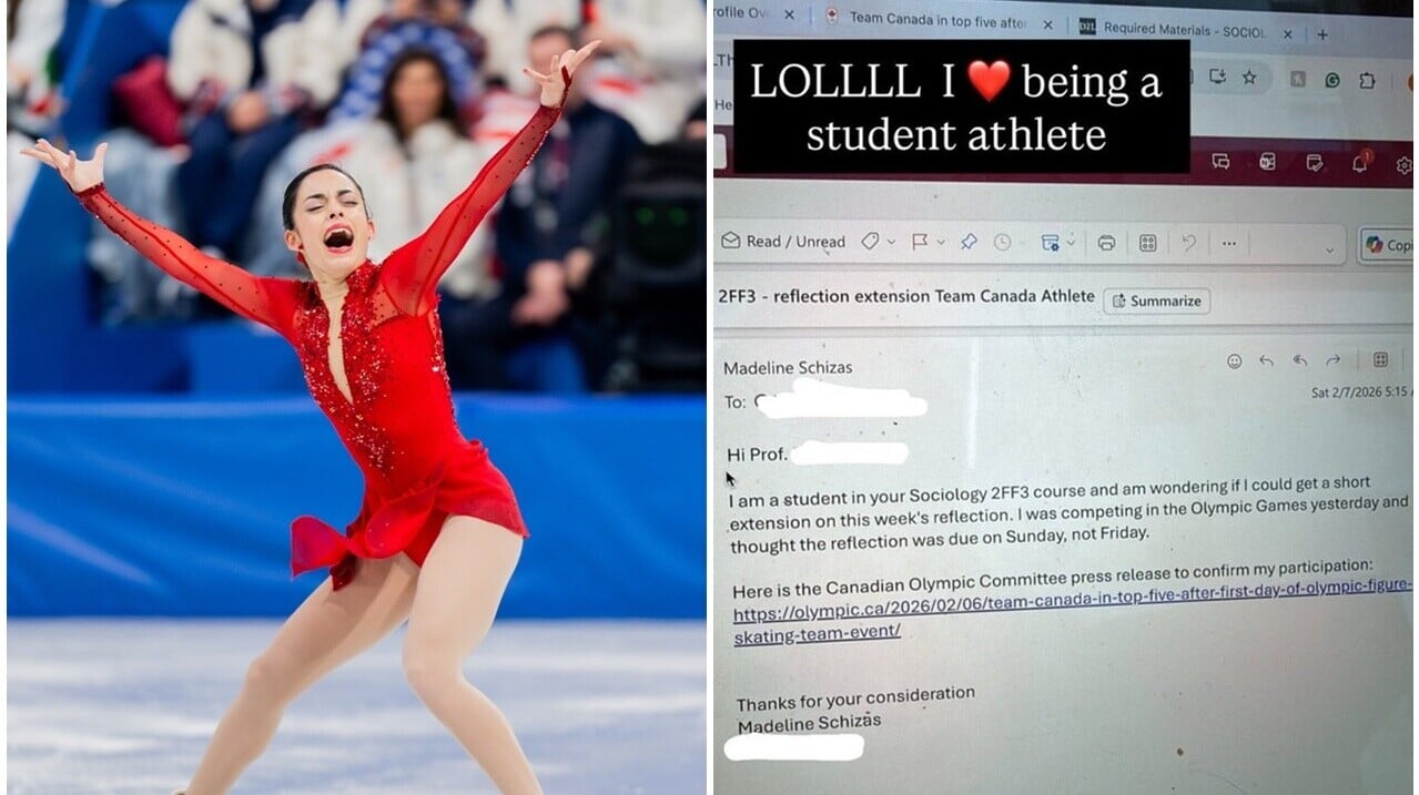 米蘭冬奧，花滑選手比賽日驚覺未交功課急寫求情信，教授決定曝光。(IG)