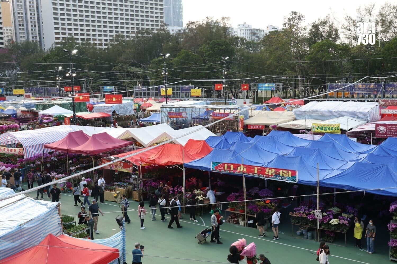 維園年宵開鑼。(林俊源攝)