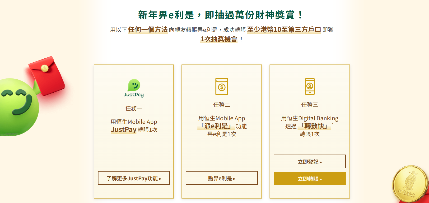 只要用3個方法。(恒生網站截圖)