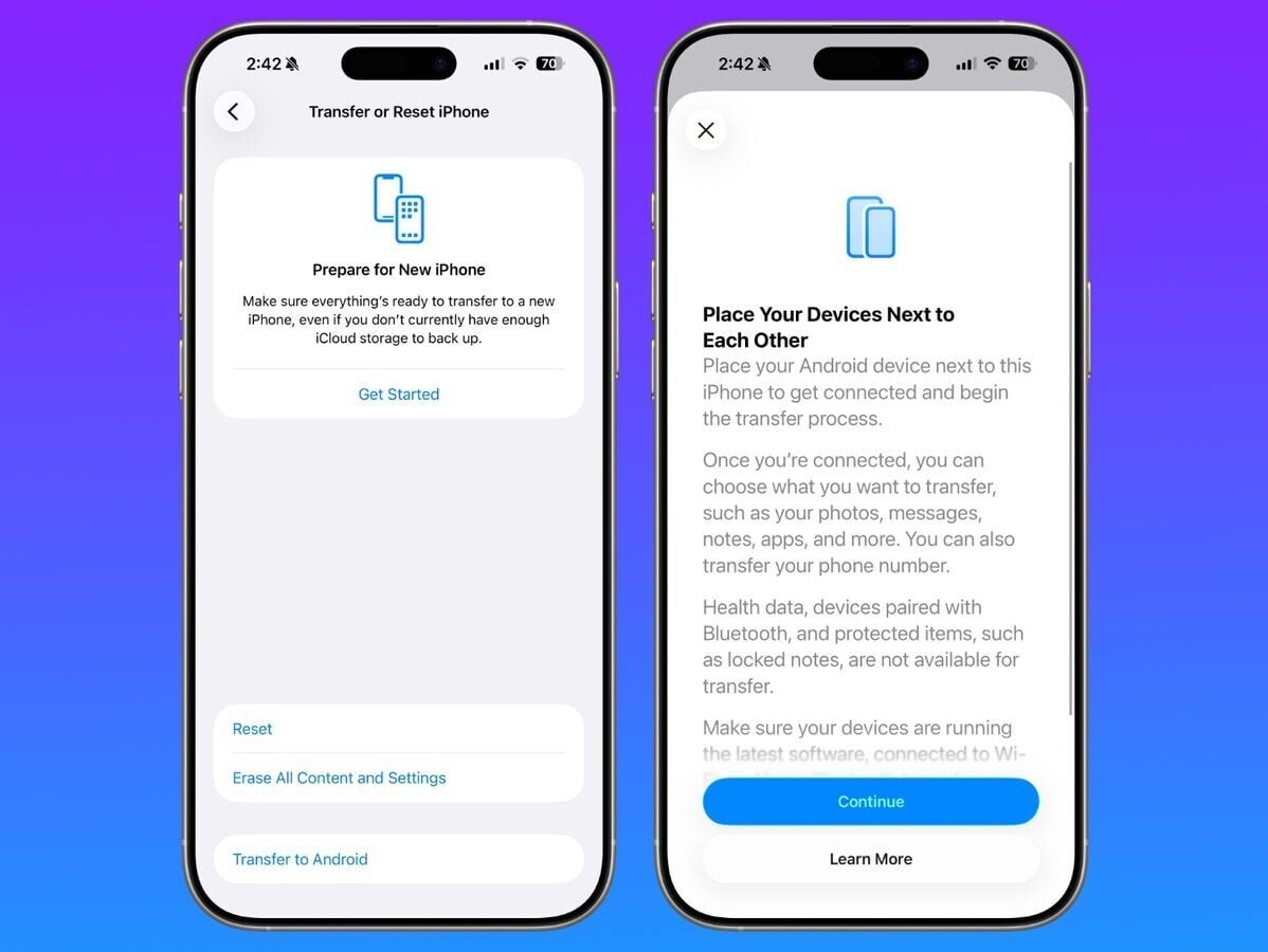 在iOS 26.3中讓iPhone用戶更容易過渡到Android智能手機。