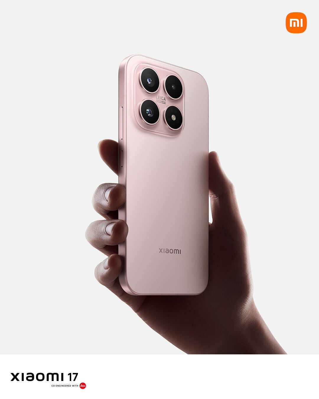 小米Xiaomi 17粉紅色機身。