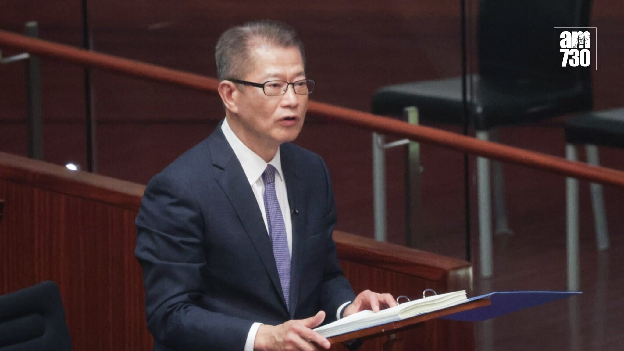 財政司長陳茂波發表新一份預算案。(吳康琦攝)