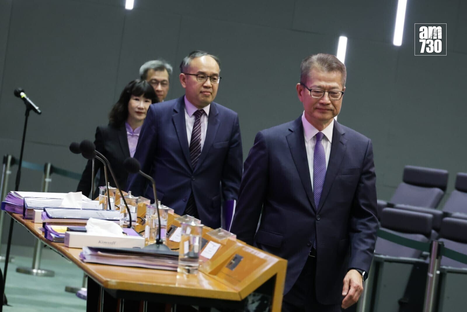 陳茂波出席財政預算案記者會(吳康琦攝)