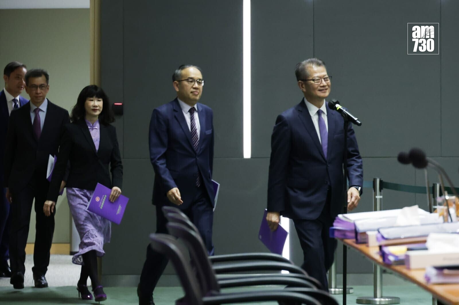 陳茂波出席財政預算案記者會(吳康琦攝)